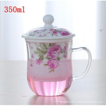 Кружка для чая, стеклянная чашка ручной дутьевой, 350 мл чашка для чая